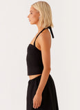 Cheryl Bustier Halter Top Black
