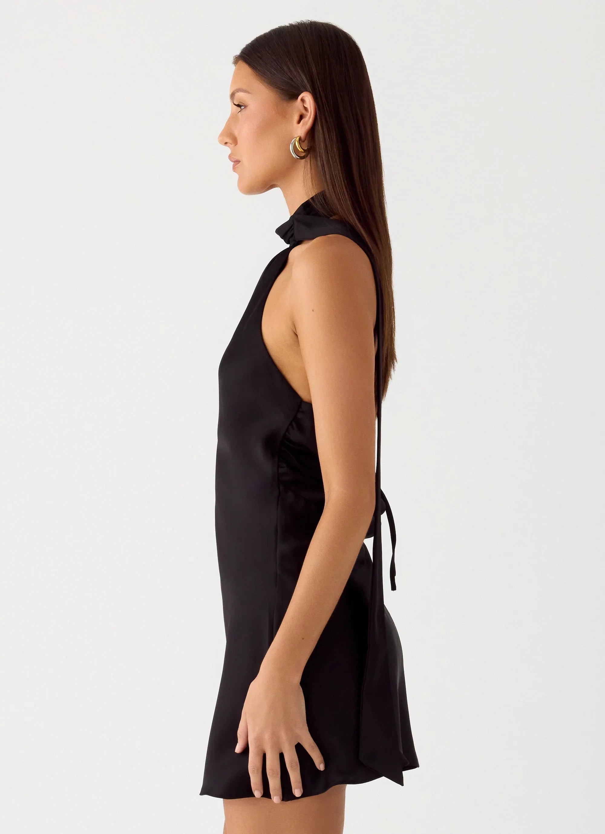 Keena Scarf Mini Dress Black