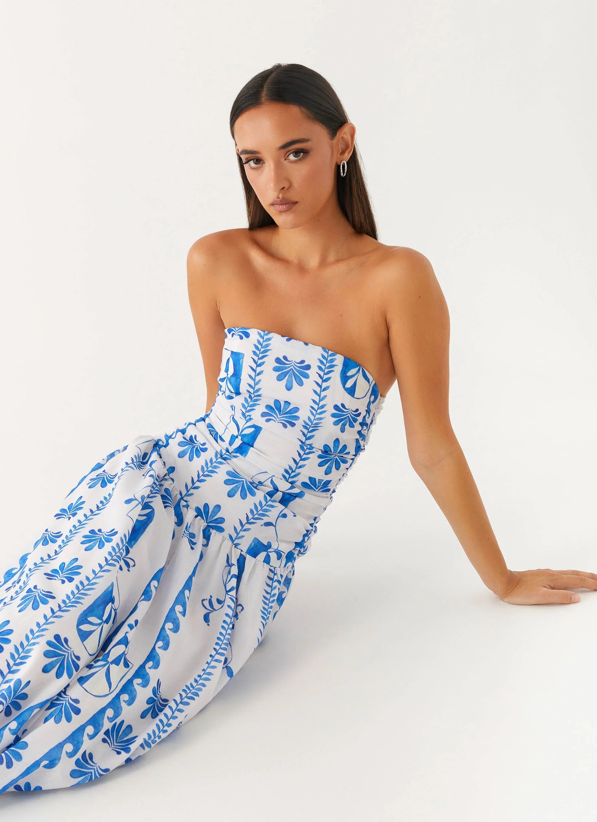 Carmel Maxi Dress Floral Wave