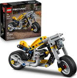LEGO Technic Yellow Motorcycle Toy Building Toy for Boys Girls Ages 7 Model Kit with Detailed Features Bedroom Decor for Kids Gift for Birthdays 42225