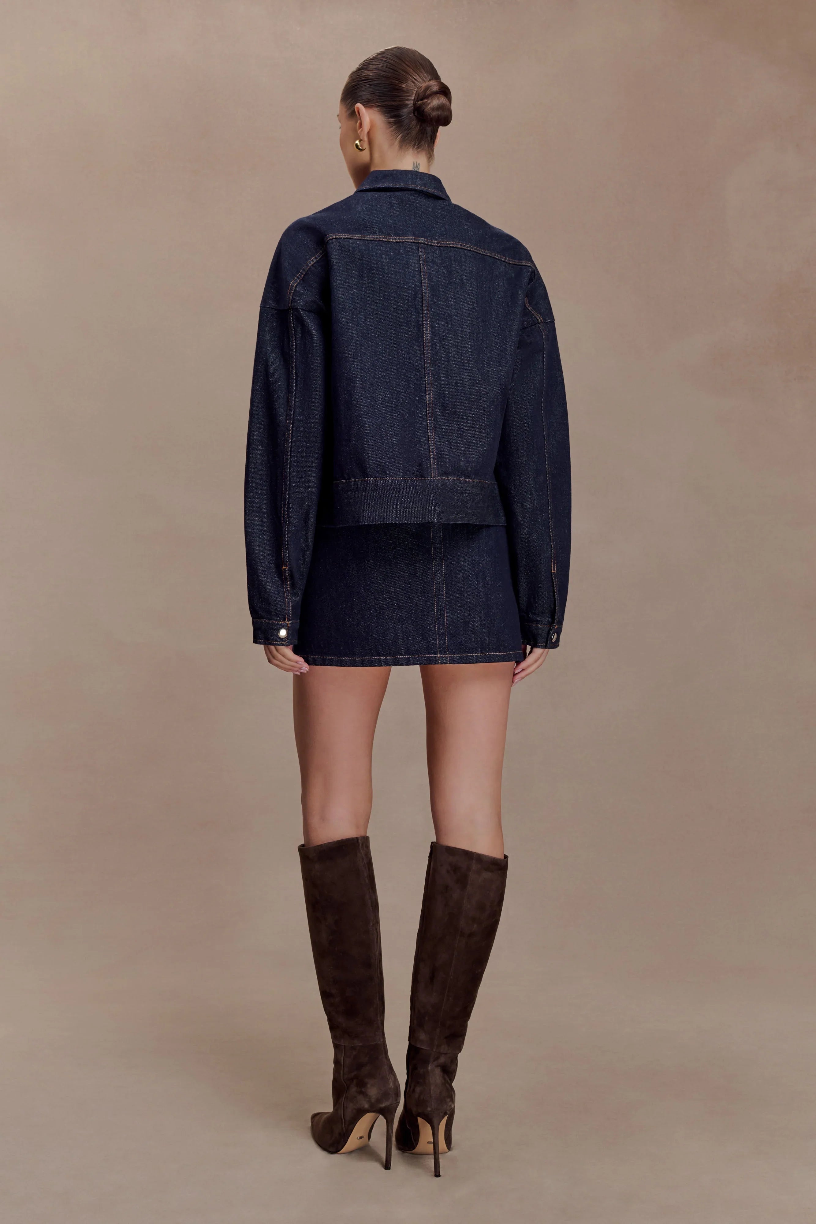 Olandria Oversized Jacket Top Washed Indigo Blue