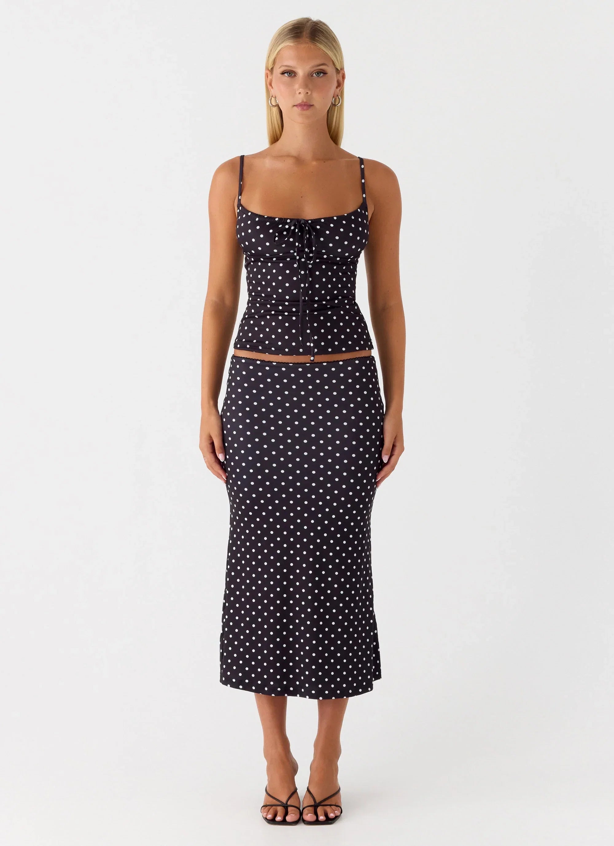 Bending My Rules Top Black Polkadot