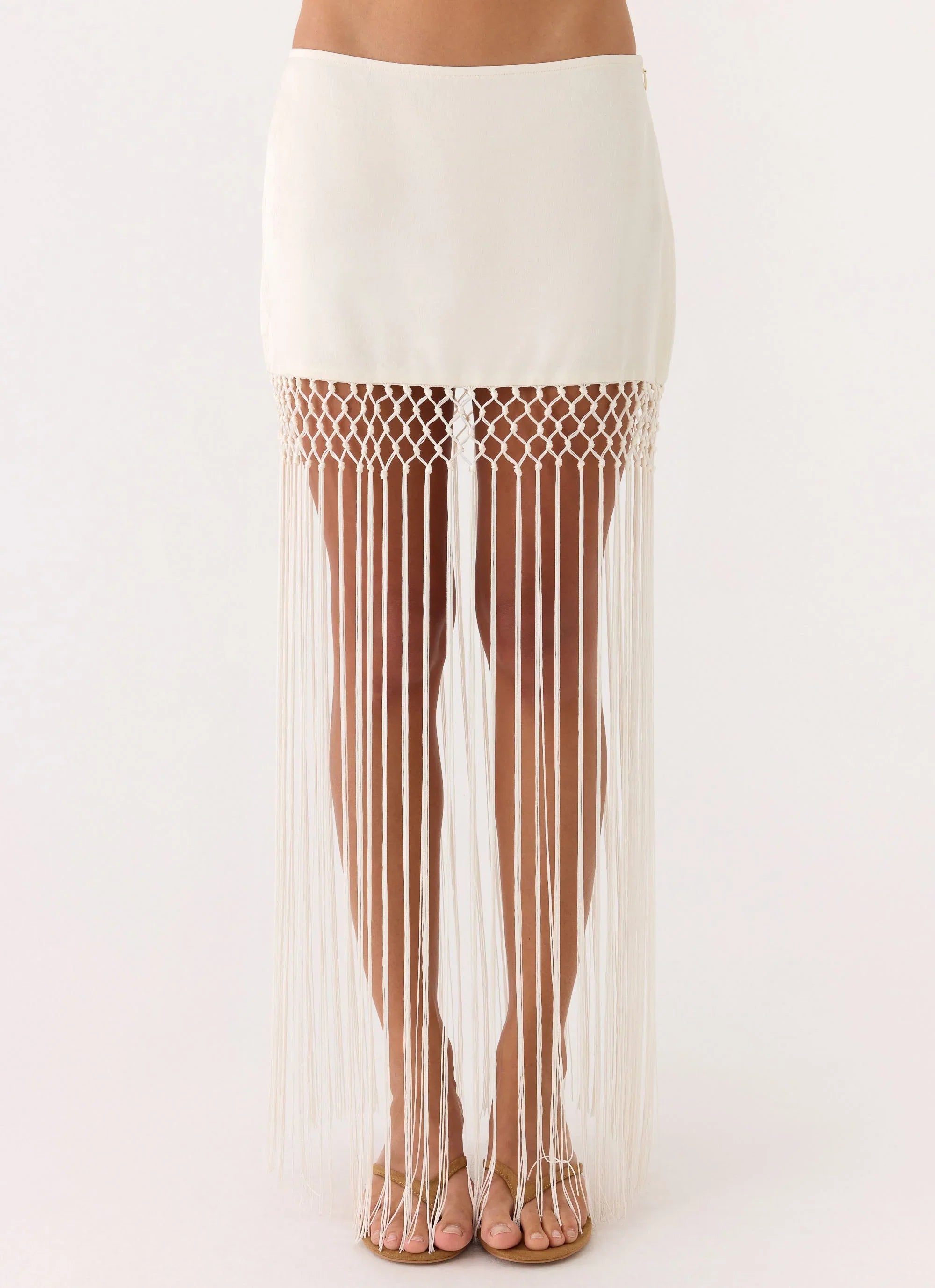 Mania Tassel Mini Skirt Ivory