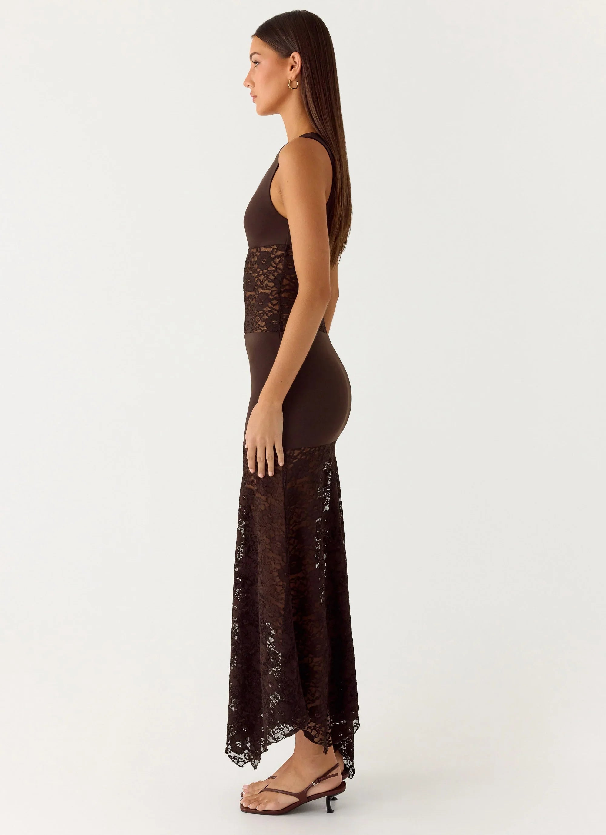 Koka Lace Maxi Dress Cool Chocolate