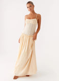 Jacinda Drop Waist Maxi Dress Cream