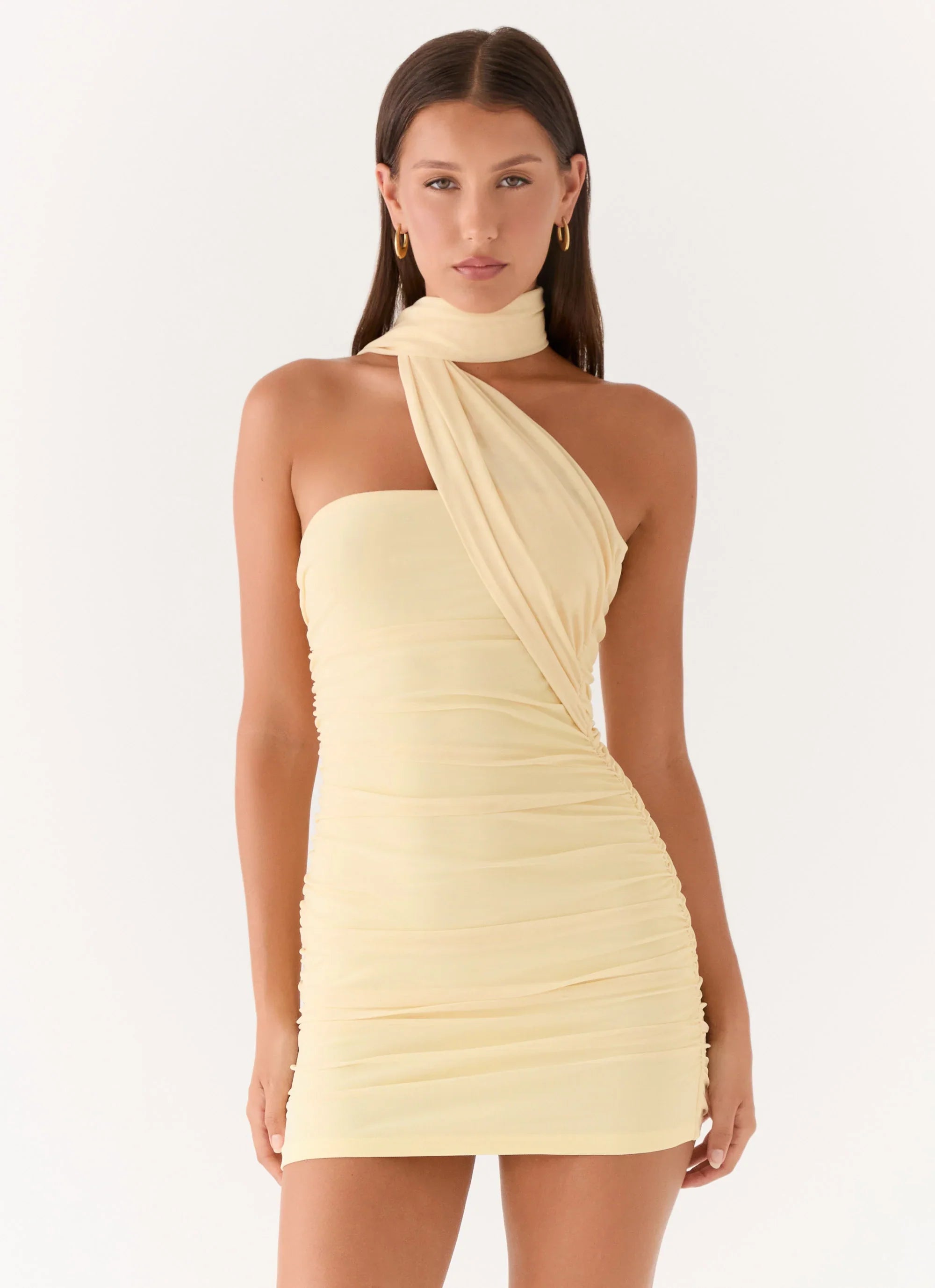 Breaking News Micro Mini Dress Yellow
