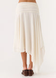 Abeda Asymmetrical Midi Skirt Ivory