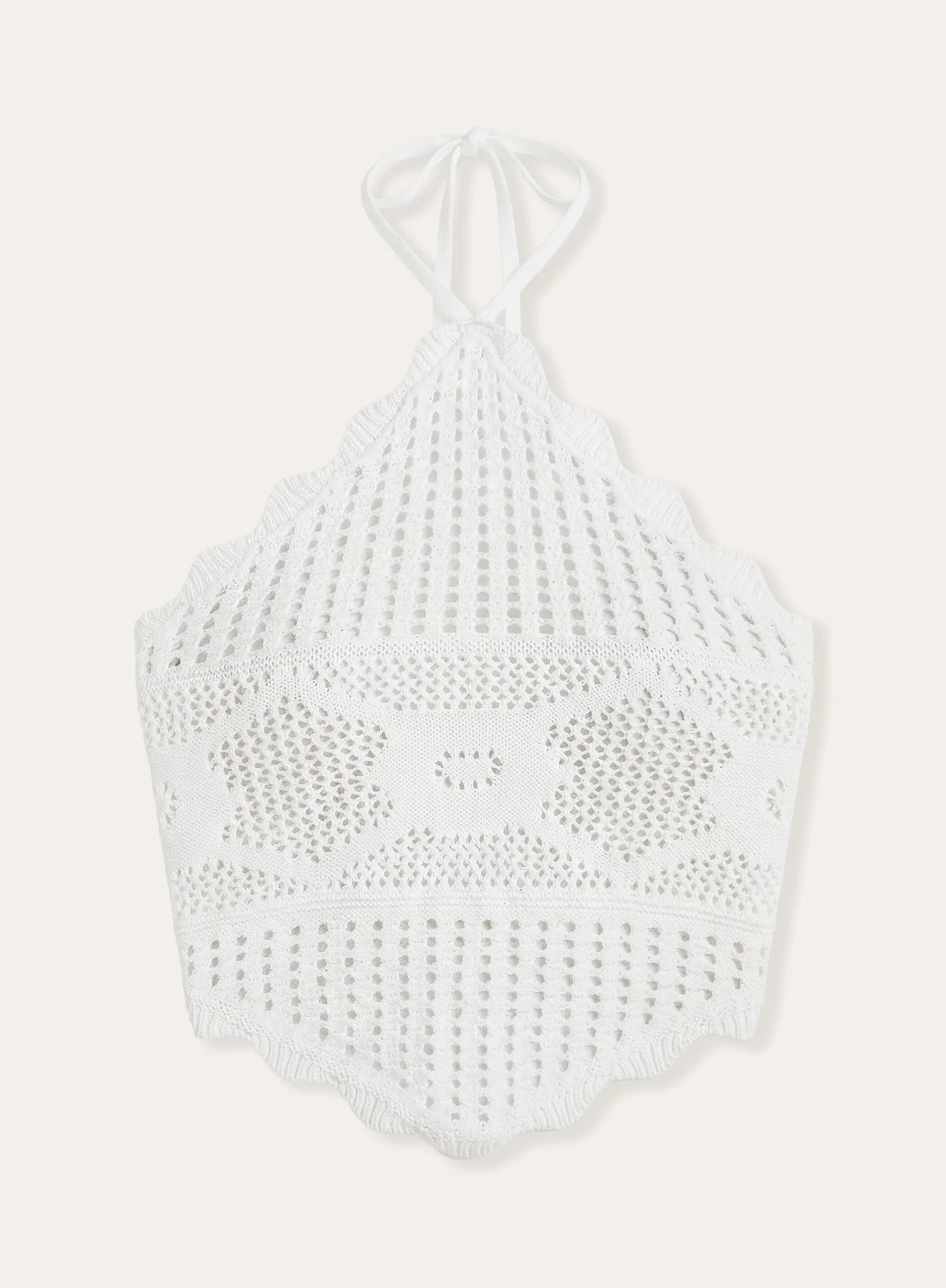 Cream Crochet Halterneck Top