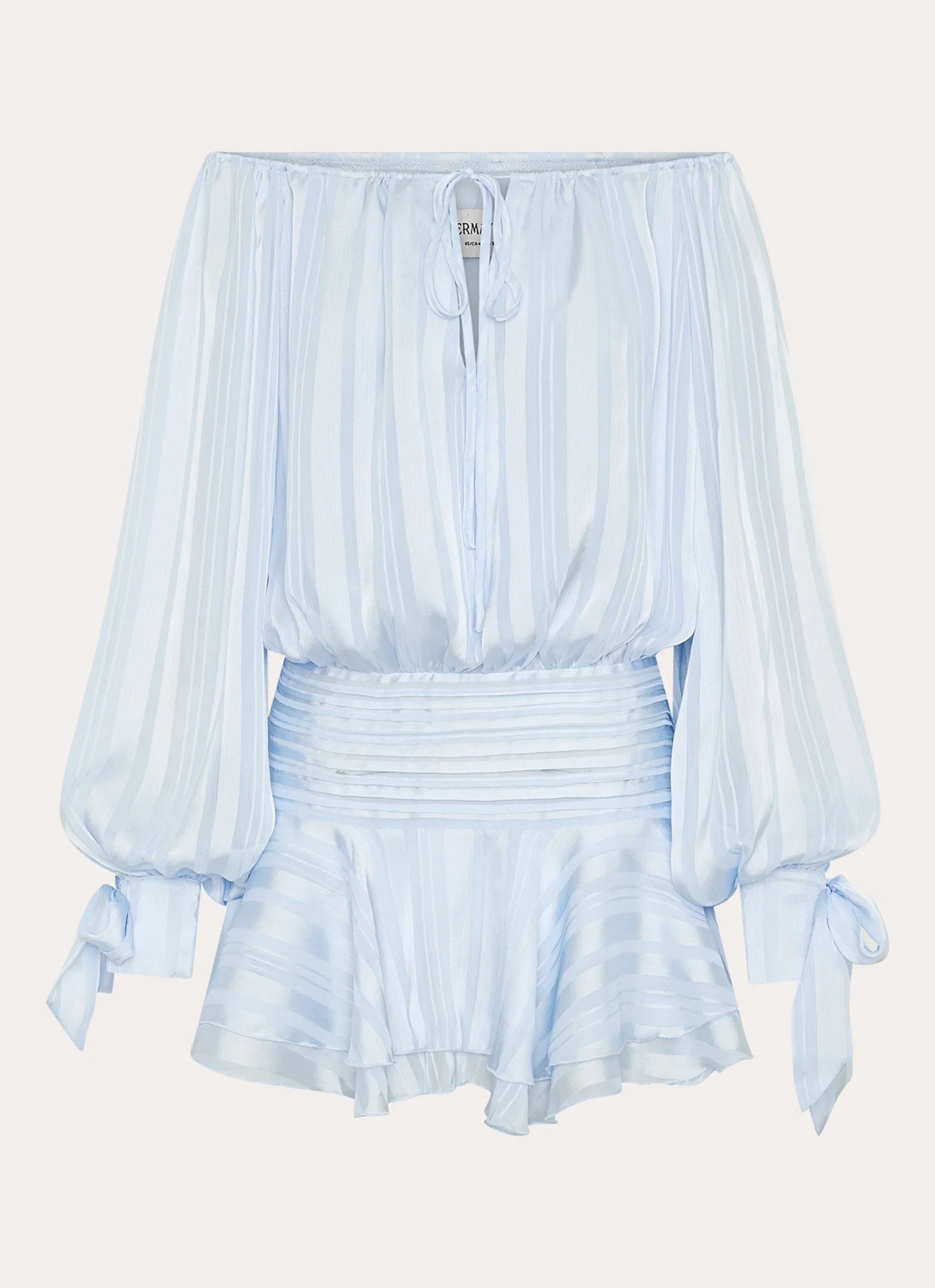 Eira Balloon Sleeve Mini Dress Baby Blue