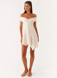 Alma Mini Dress White Red Polka Dot