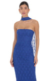 Scarf Lace Maxi Dress in Royal Blue