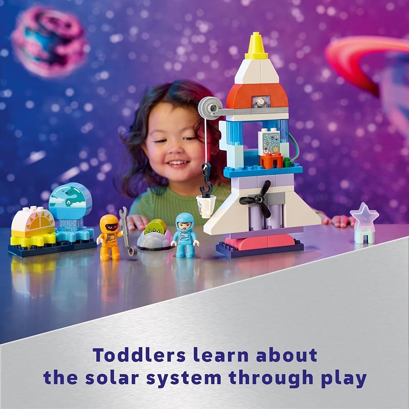 LEGO DUPLO 3 in 1 Space Shuttle Adventure Toddler Building Toys Space Toys for Boys Girls Ages 3 Years Gift for Christmas Learning Pretend Play Activity 10422