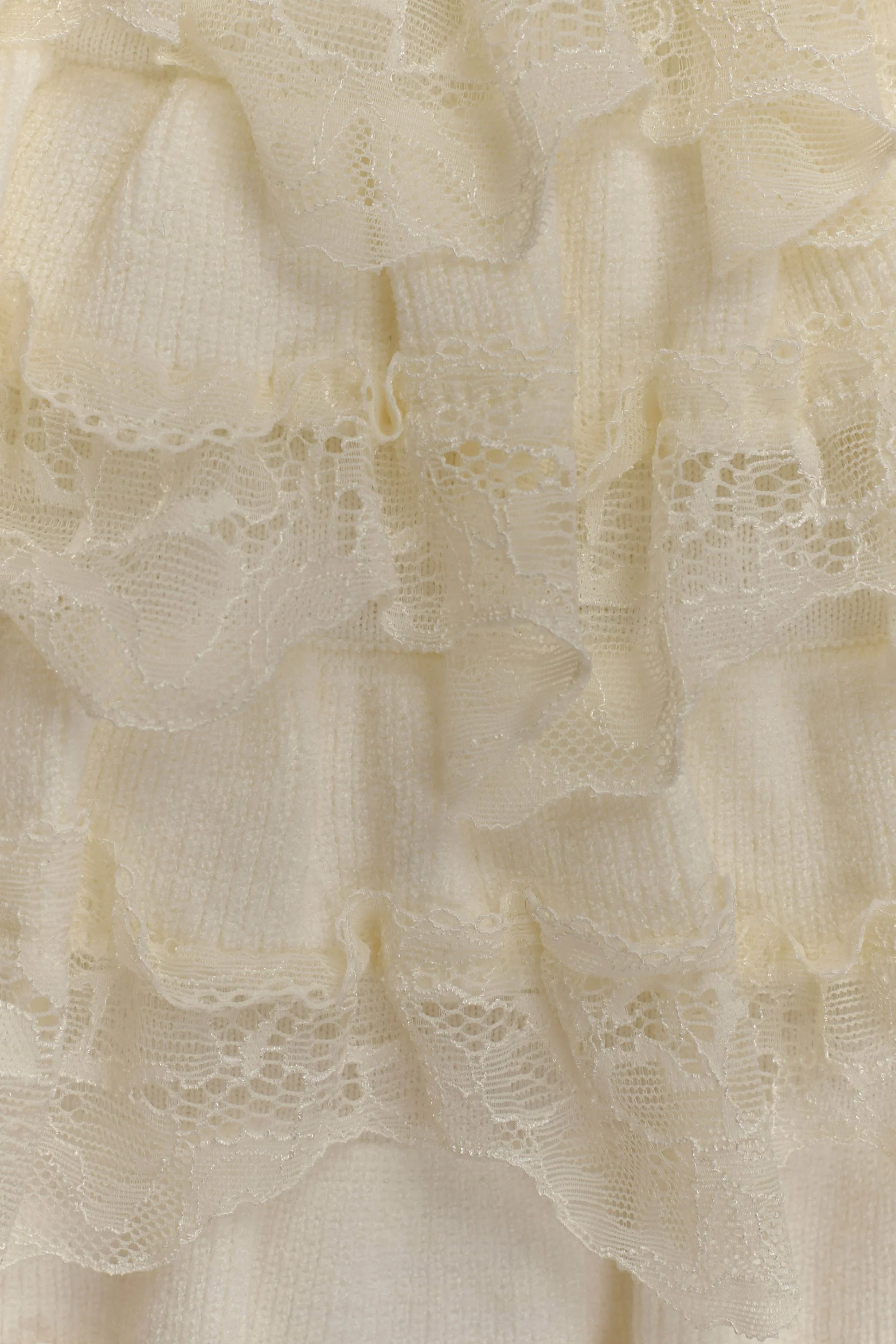 Margaret Lace Ruffle Mini Skort Cream