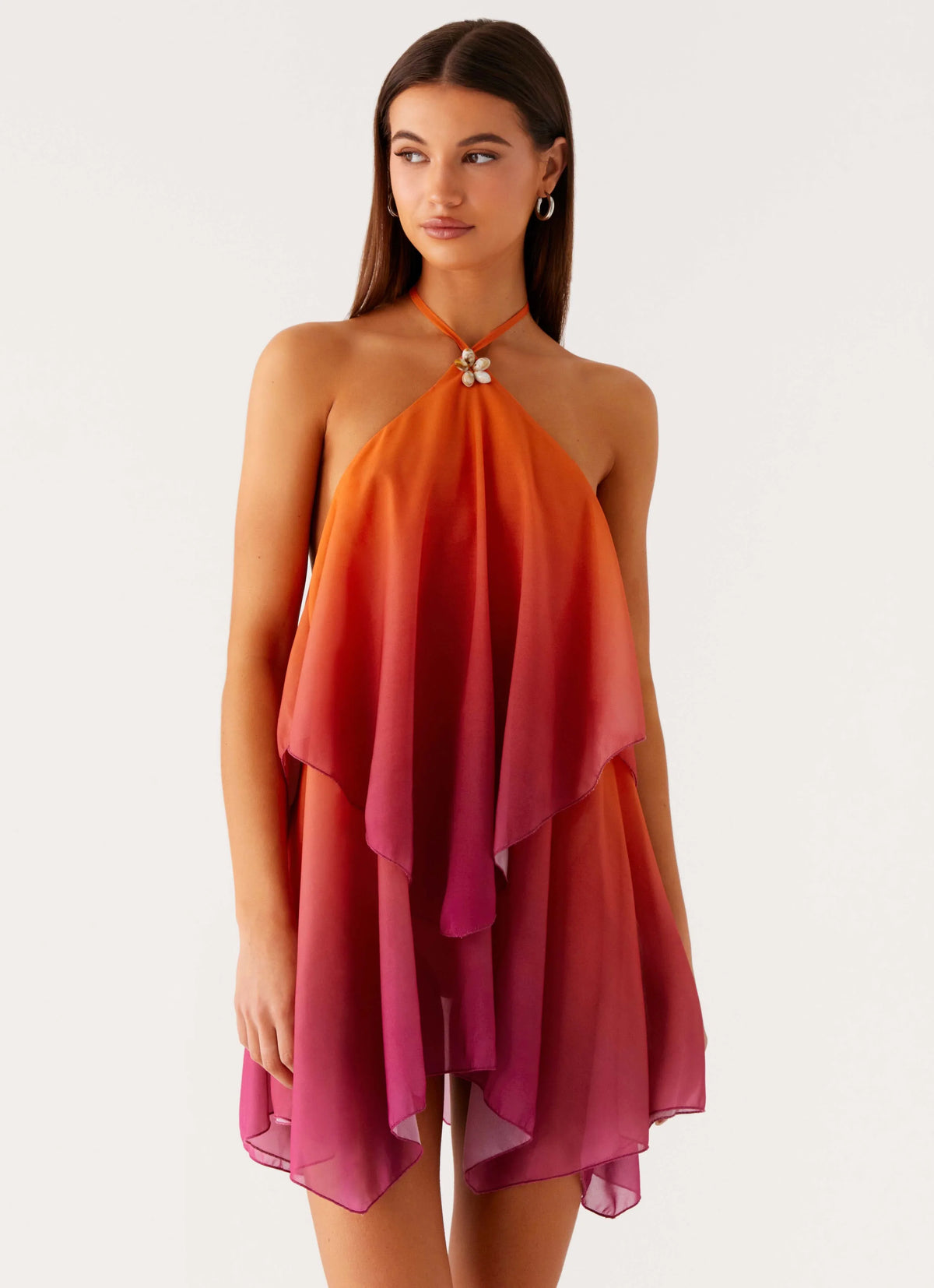 Twin Flame Mini Dress Orange Gradient