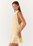 Willow Chiffon Mini Dress Yellow