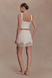 Nina Lace And Satin Mini Skirt Ivory