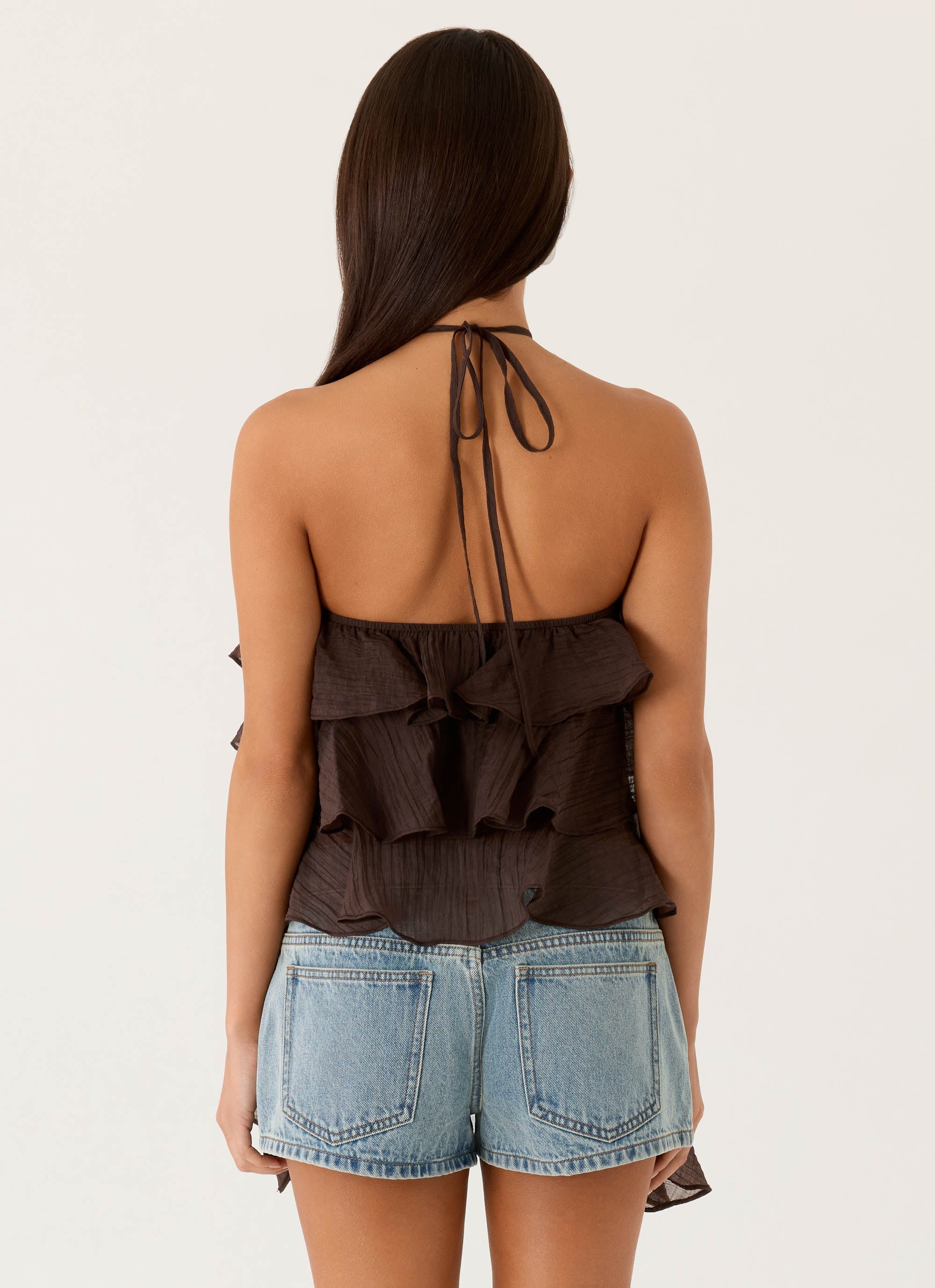 Inna Frill Halter Top Chocolate