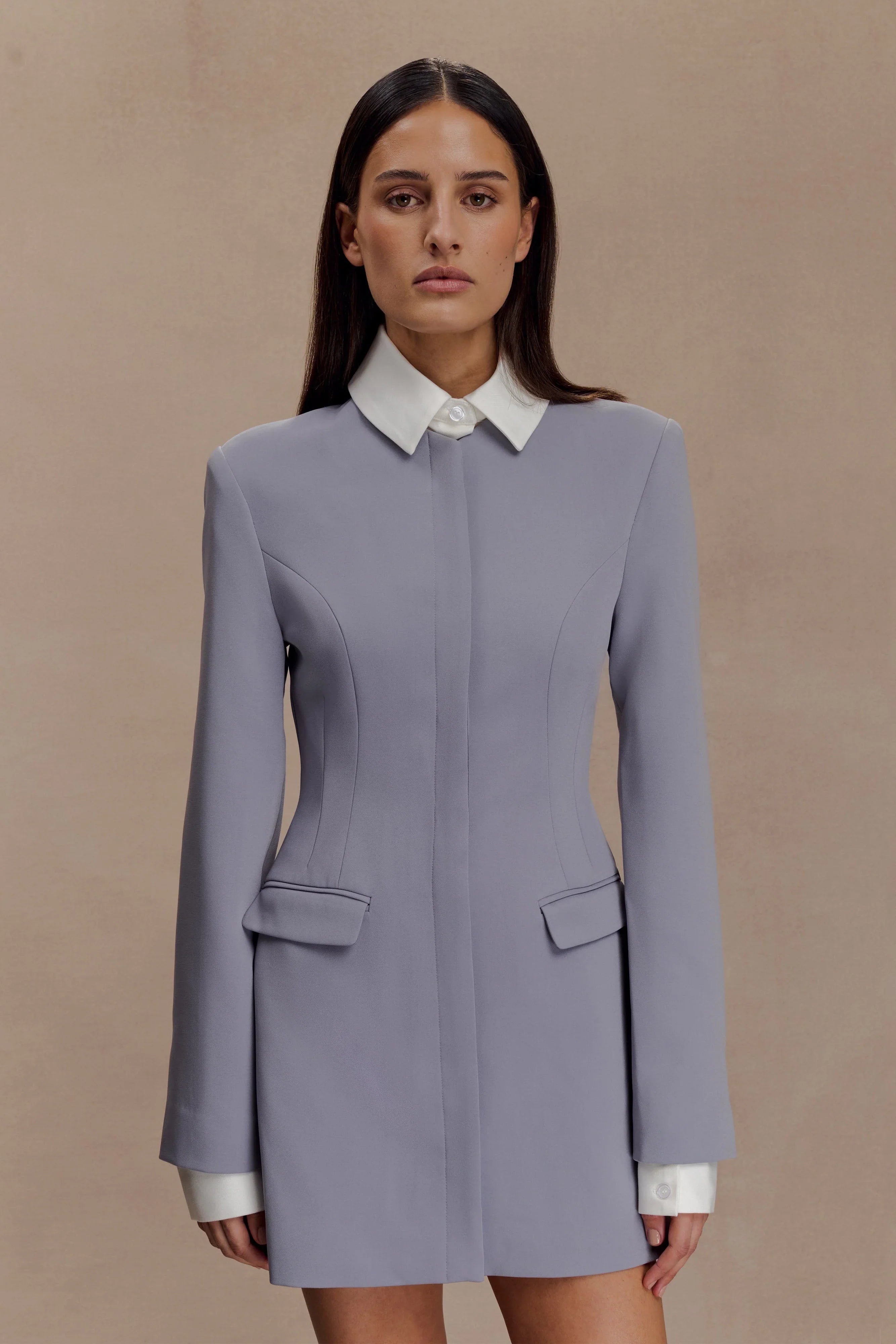 Gretchen Suiting Mini Dress Grey