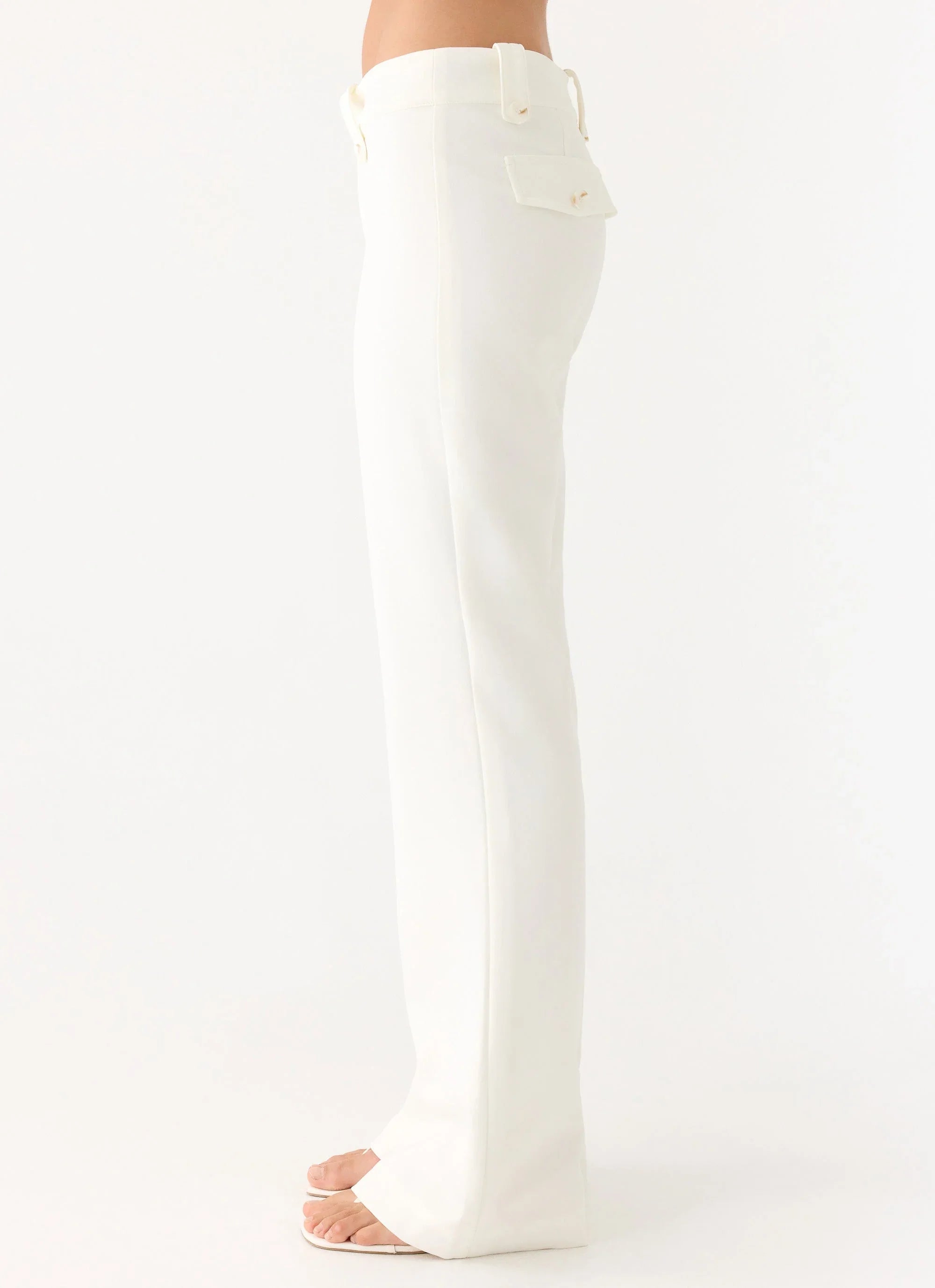 Weiss Low Rise Suiting Pants White