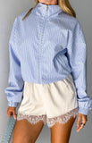 Lee Blue Stripe Funnel Neck Jacket PRE ORDER