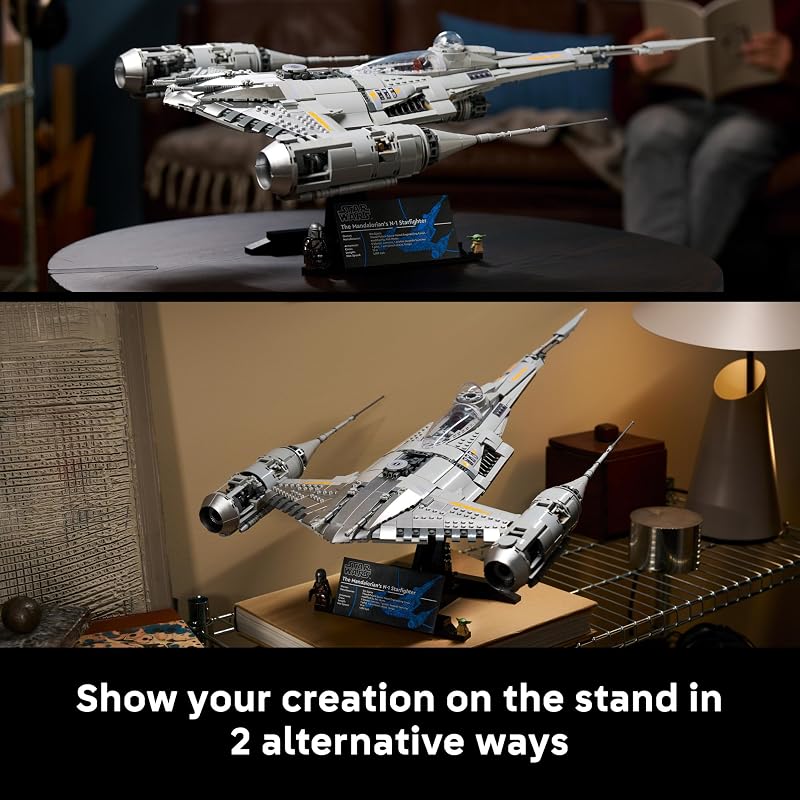LEGO Star Wars The Mandalorians N 1 Starfighter 75442 Collectible Building Set for Adults Ages 18 Movie Display for Bedroom or Book Shelf 1809 pieces Gift for Men Women