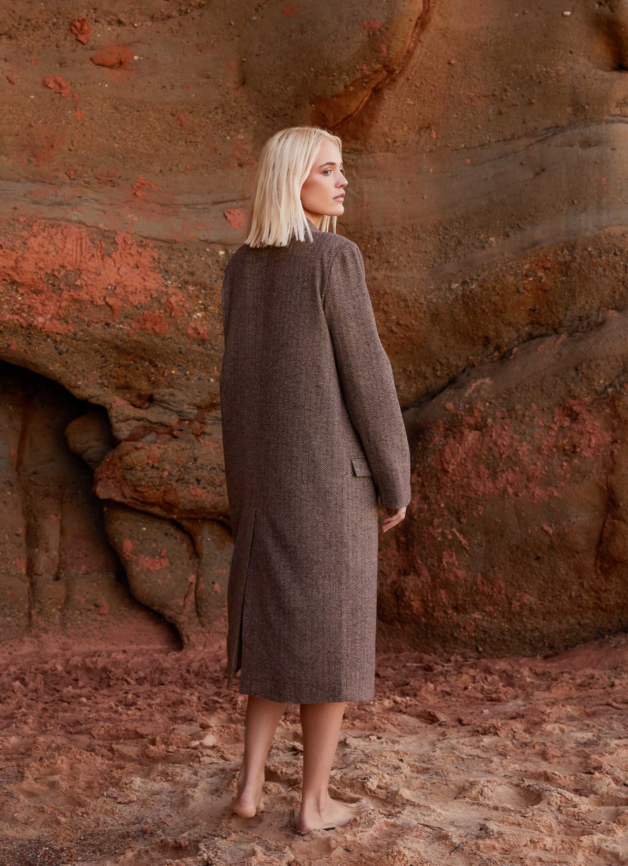 Since Way Back Longline Coat Brown