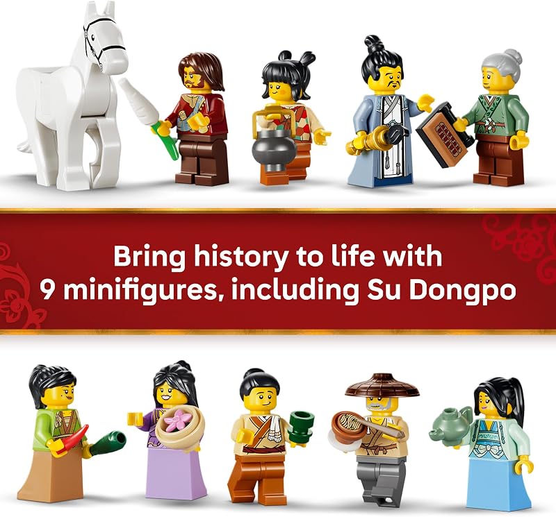 LEGO Chinese Festivals Ancient Moon Gazing Inn Building Toy for Boys Girls Ages 9 Spring Festival Decorations Craft Kit 80121