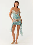 Meylissa Hanky Mini Dress Aqua Blur