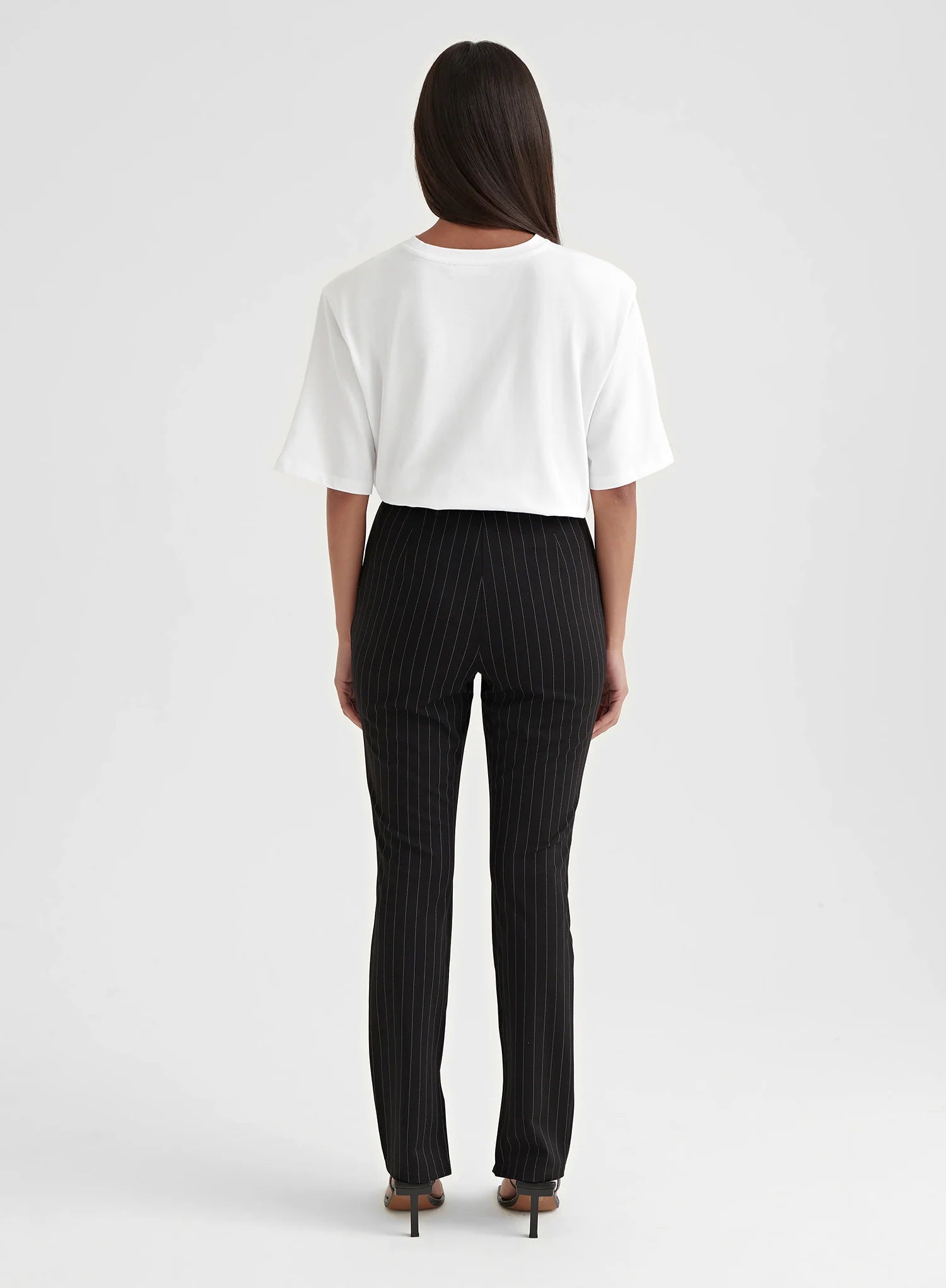 Black Pinstripe Slim Leg Trouser