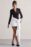 Capital Black Tailored Blazer Mini Dress With Side Drape