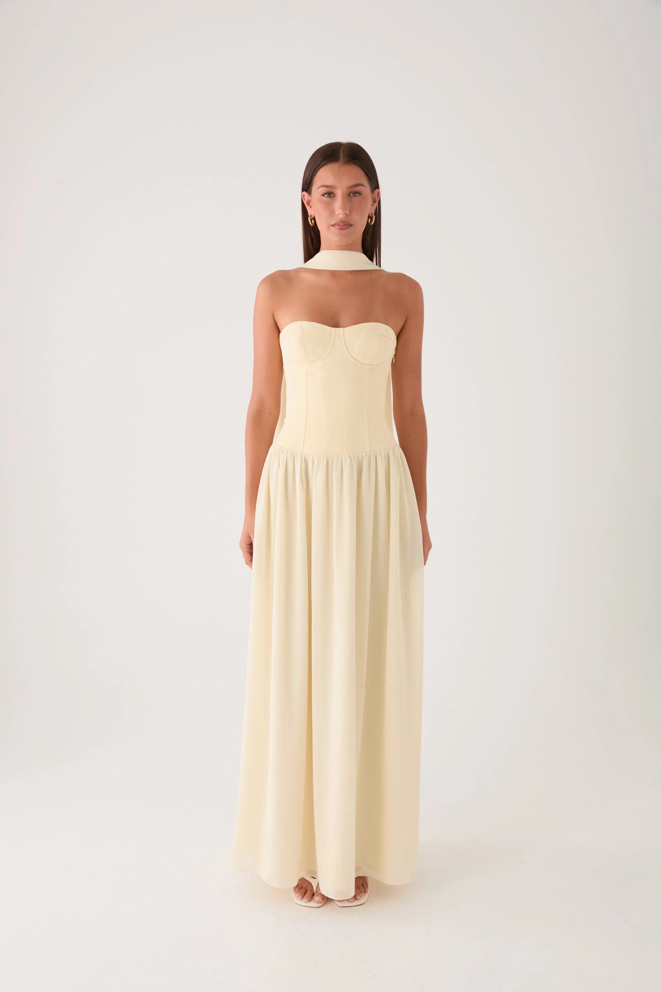 Elianah Scarf Maxi Dress Yellow