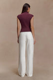 Freesia High Neck Sleeveless Top Mahogany