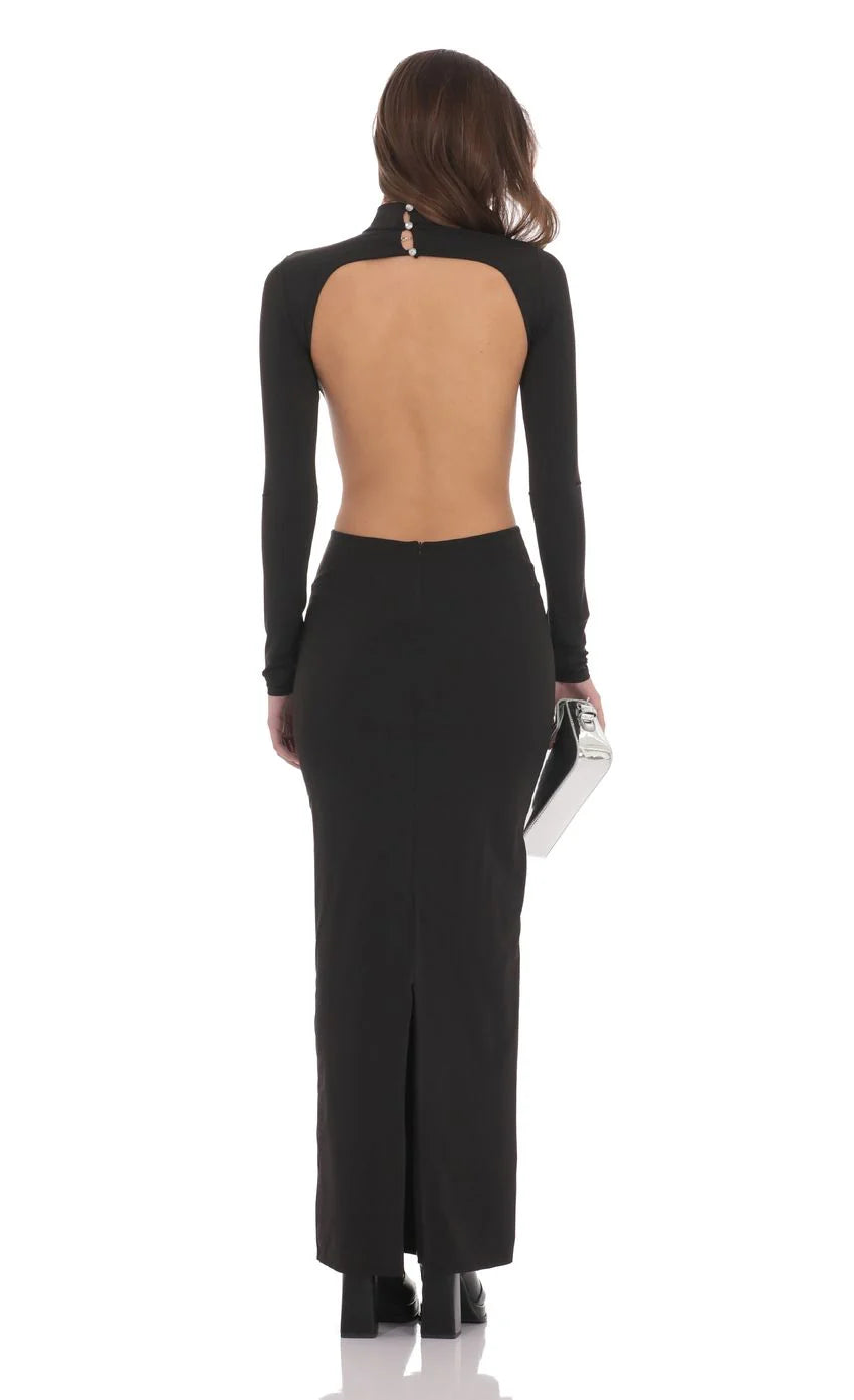 Cutout Maxi Dress in Black