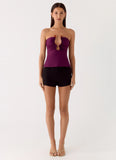Hari Strapless Top Plum