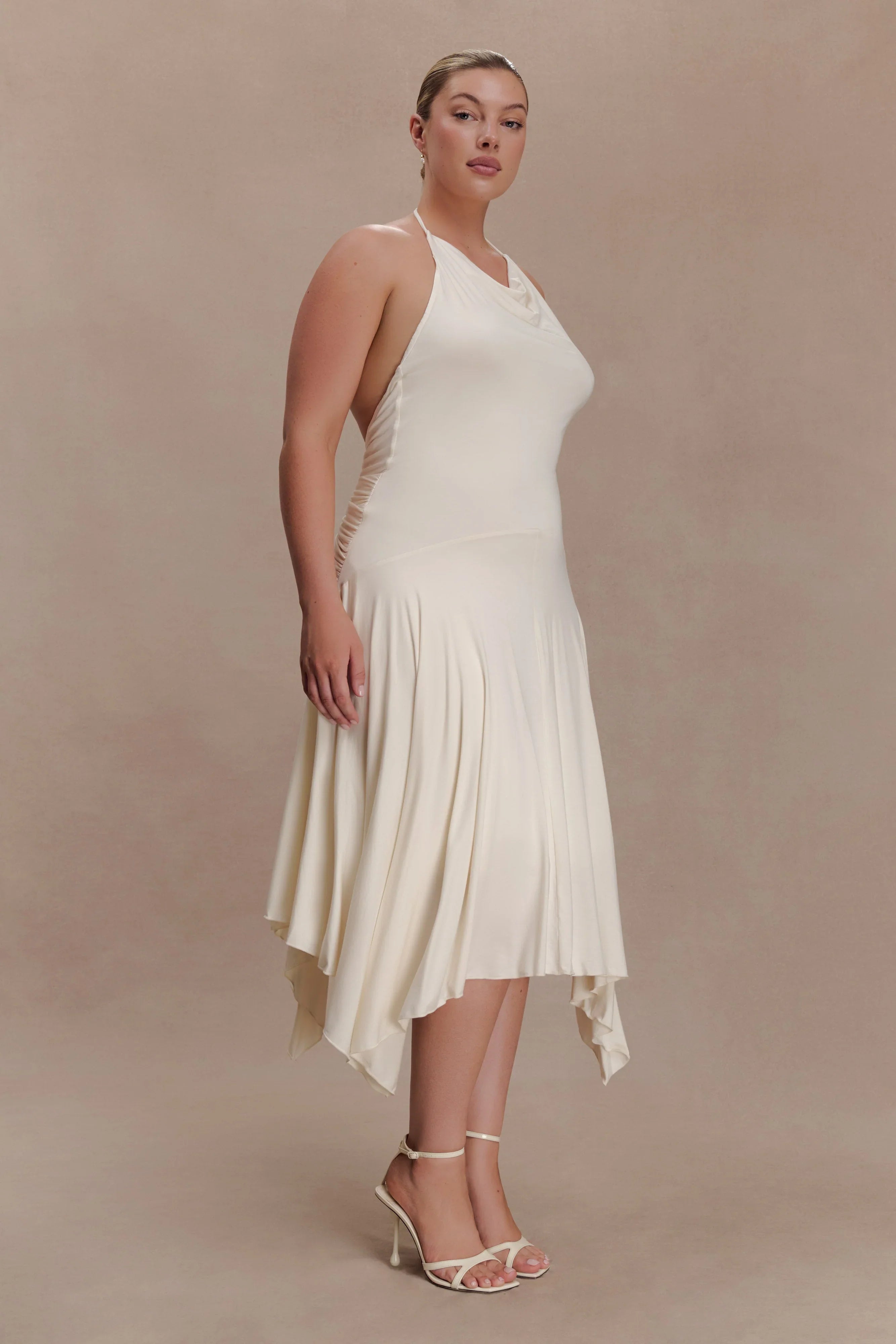 Sylvie Modal Hankie Midi Dress Ivory