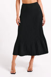 Twyla Pleated Suiting Maxi Skirt Black
