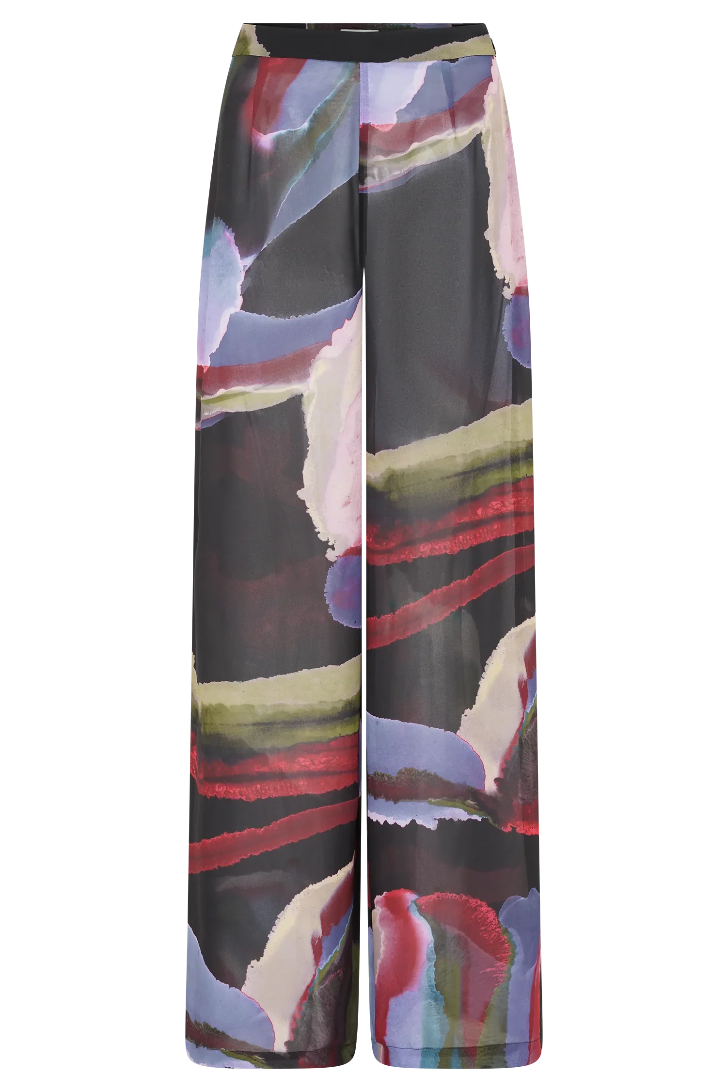 Rachel Chiffon Straight Leg Pants Multi Fluid Reverie Print