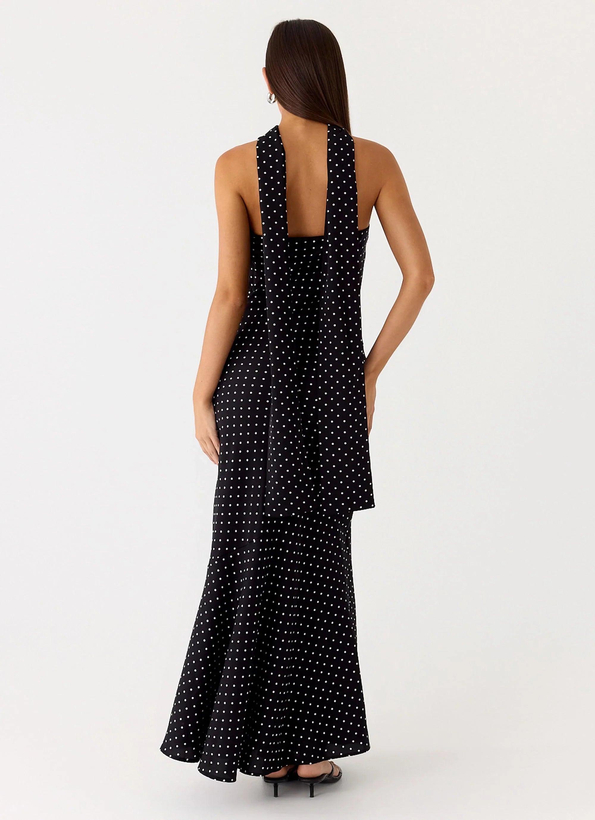 Under The Pagoda Maxi Dress Black Polkadot