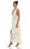 Smocked Halter Maxi Dress in Cream