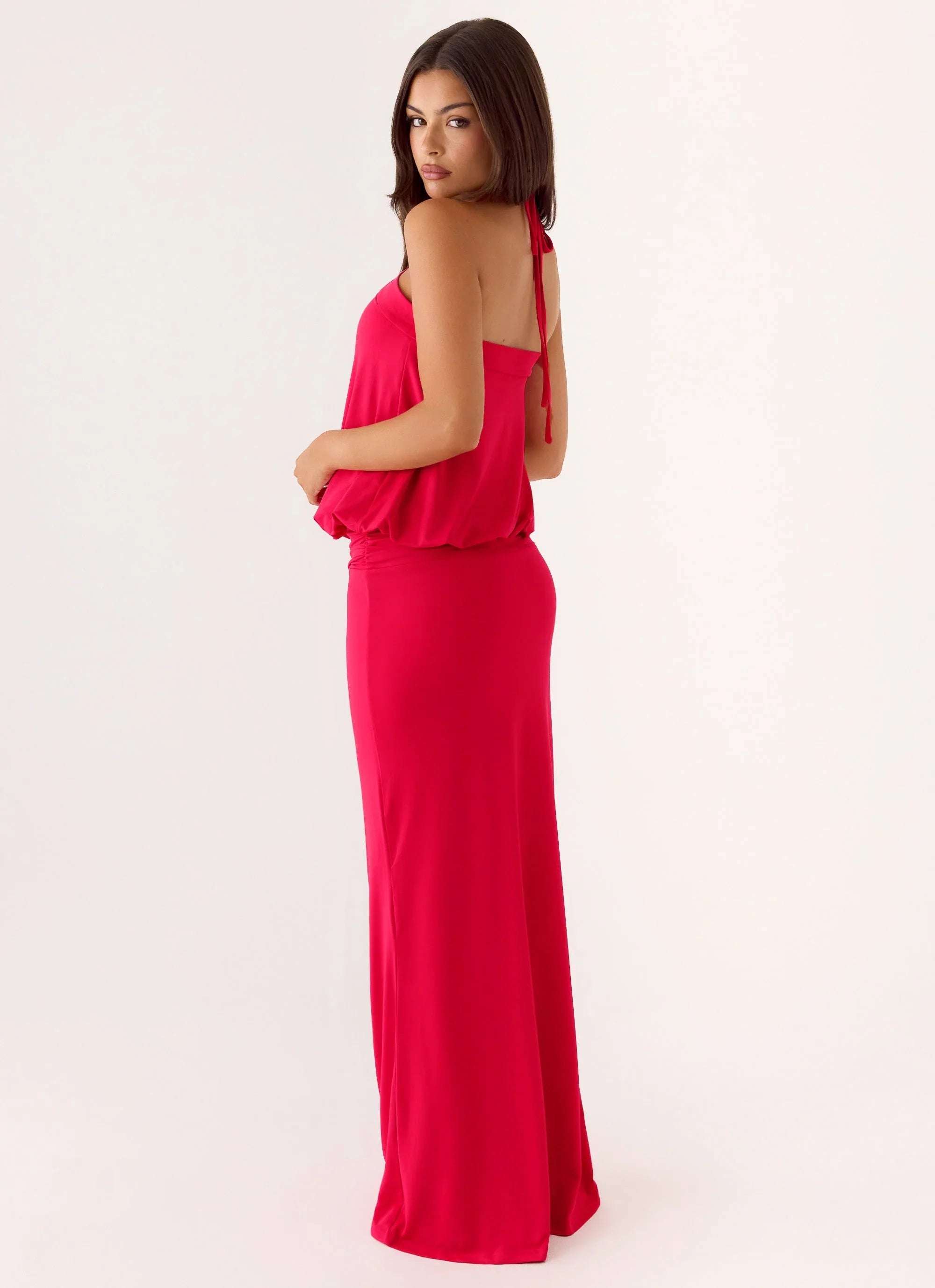 Telling You Maxi Dress Red Magenta