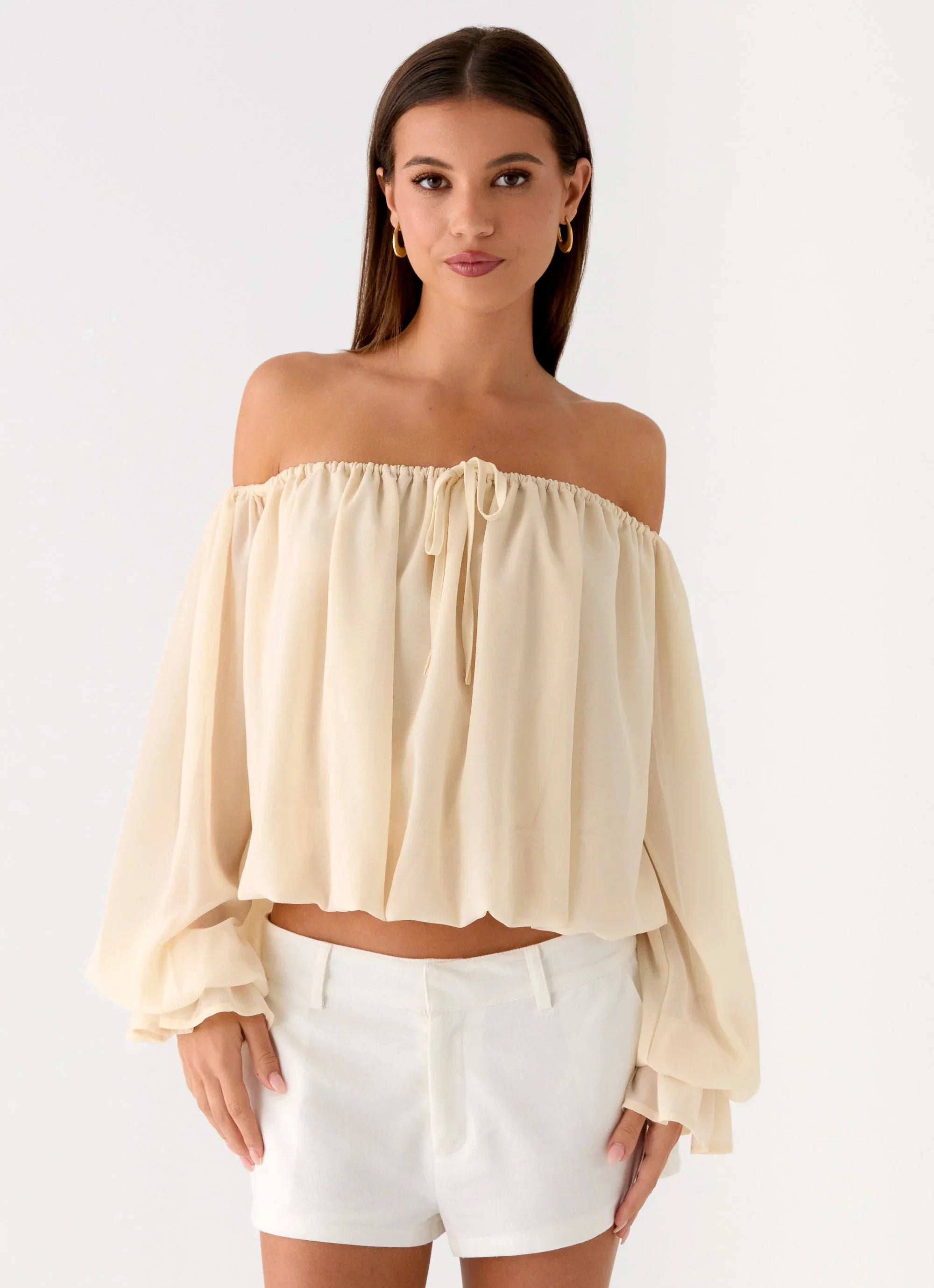 Sandali Off Shoulder Top Cream