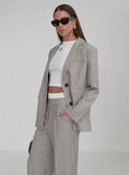 Grey PVE Tailored Oversized Blazer