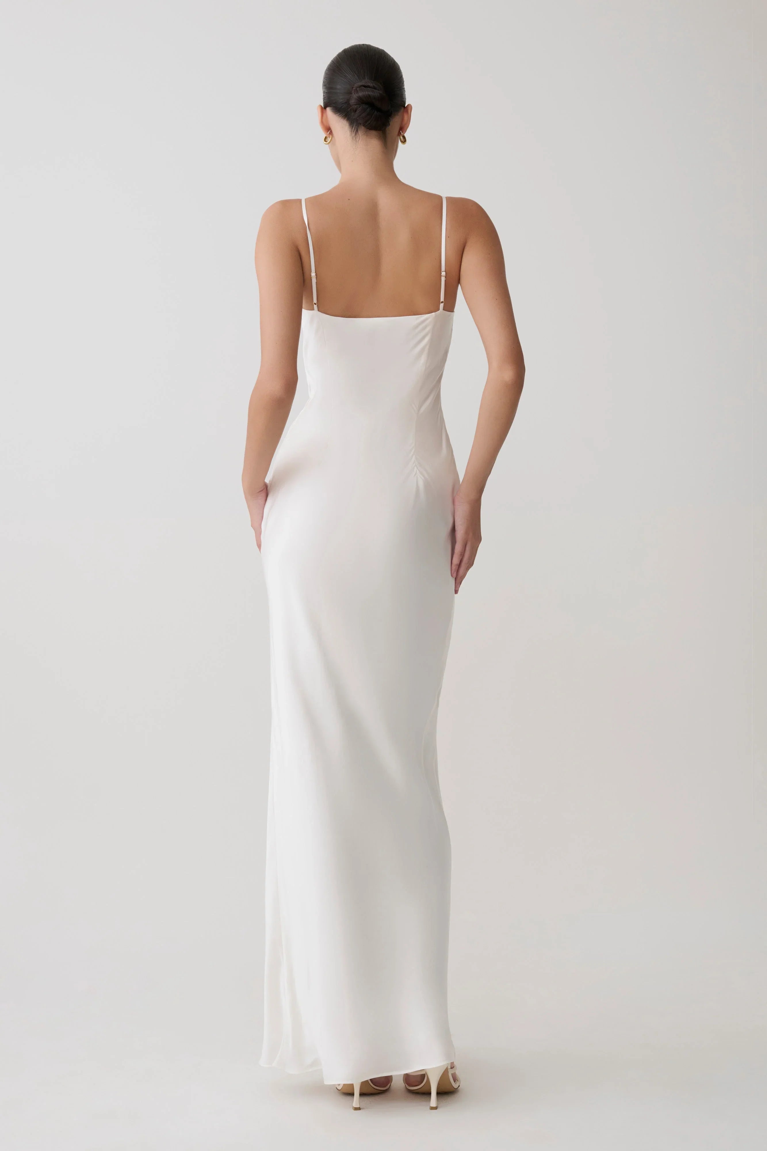 Seraphine Corset Satin Maxi Dress Ivory