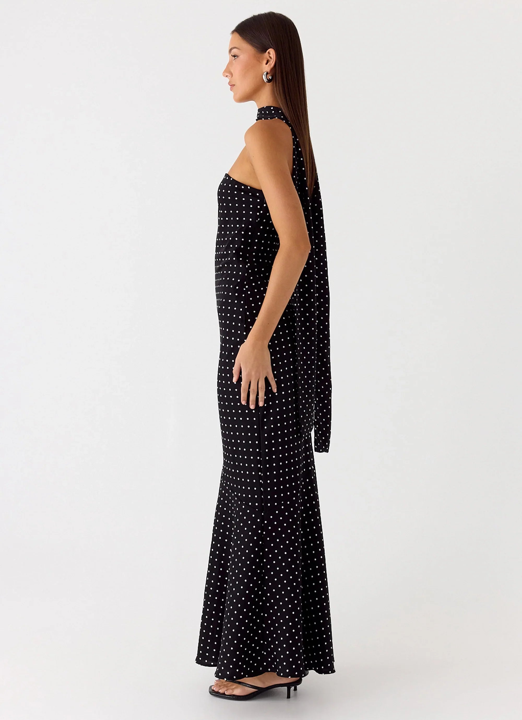 Under The Pagoda Maxi Dress Black Polkadot