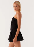 Larnie Linen Mini Dress Black