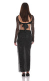 Sequin Beaded Two Piece Set in Black
