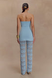Trena Crochet Knit Pants Sky Blue