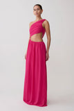 Aria Chiffon Cut Out Maxi Dress Fuchsia