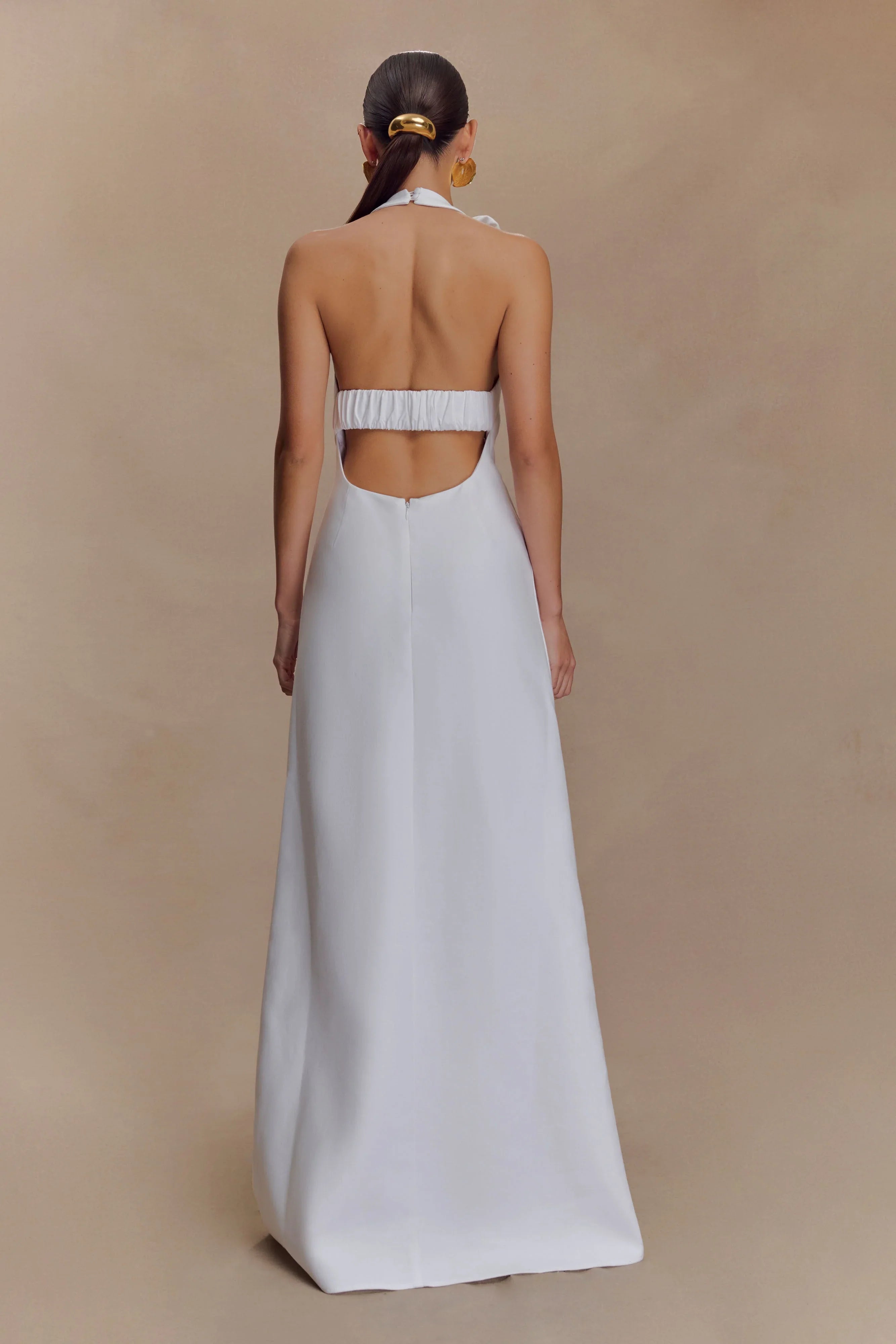 Carolyn Linen Bubble Maxi Dress White