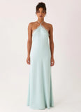 Samaria Halter Maxi Dress Aqua